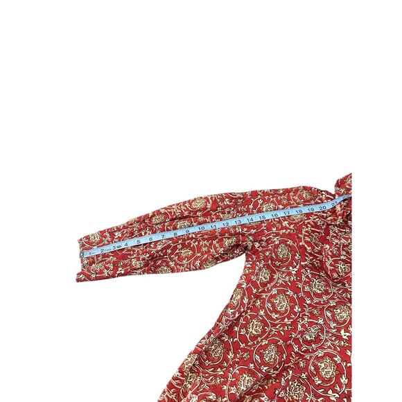 eShakti The Artisanal Collection Boho Bohemian Ruffle Collar Long Sleeve Blouse - Picture 14 of 15